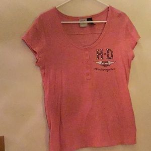Harley Davidson pink top